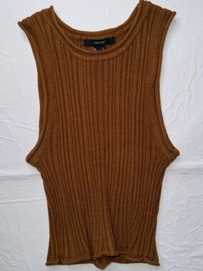 Forever 21 - Rust Ribbed Knit Sleeve Less Tank Top